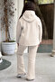3 Thread Raised Winter Loose Leg Bottom Top Girls' Tracksuit Set with Snap Fastener Fleece - 3
