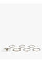 Set of 7 Butterfly Stone Steel Rings