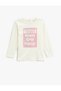 Long Sleeve Crew Neck T-Shirt Slogan Themed Bright Printed