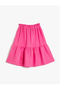 Midi Skirt Layered Elastic Waist Linen Blend - 2