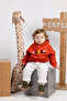 Wide Single Velcro Anatomical Baby Boy Shoes with Plush Fur Inside, Khaki - 4