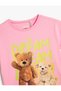 T-Shirt Short Sleeve Crew Neck Teddy Bear Printed Cotton - 3