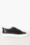 Men's Thick Sole Laceless Casual Shoes Real Leather Mc 17242 Black