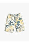Shorts Batik Patterned Tie Waist Pocket Cotton