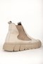 Men's Thick Sole Genuine Leather Casual Boots Mc 18490 Taupe color - 6