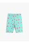 Biker Tights Heart Printed Elastic Waist