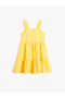 Plain Yellow Girl's Long Dress 3skg80075aw - 2