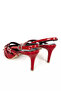 Women's Stiletto Pointed Toe Buckle Heel Shoes Sy 27258 Red - 5