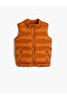 Puffer Vest Stand Collar Zippered Pocket