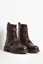 Women's Thick Sole Belt Detailed Casual Boots Real Leather Br 66164 Brown - 2