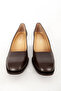 Women's Square Blunt Toe Classic Heeled Shoes Br 44273 Brown - 6