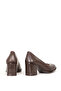 Women's Square Blunt Toe Classic Heeled Shoes Br 44273 Brown - 3