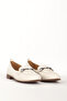 Women's Buckle Comfortable Sole Ballerina Shoes Real Leather Br 44156 Beige - 2