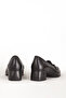 Women's Buckle Classic Thick Heeled Shoes Real Leather Br 44259 Black - 3