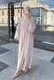Stone-Embellished Abaya Beige - 5