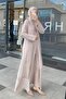 Beige Organza Set Abaya - 3