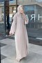 Stone-Embellished Abaya Beige - 7