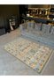 Barcelona Collection Beige Tone Ethnic Floral Motives and Traditional Pattern Vintage Decorative Carpet 33