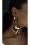 Three-Dimensional Gold Flower Earrings