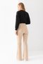 Women's Beige Spanish Leg Crepe High Waist Lycra Regenerating Leggings Pants - 8