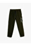 Jogger Sweatpants with Flap Pocket Detail Tie Waist Drape