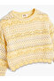 Crop Sweater Lace-Like Knit Round Neck Long Sleeve - 3