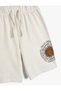 Basketball Printed Cotton Shorts with Tie Waist - 3