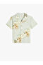 Shirt Short Sleeve Tiger Printed Pocket Detailed Cotton