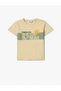 Short Sleeve Lion Printed Crew Neck Cotton T-Shirt