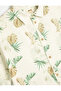 Leaf Patterned Short Sleeve Shirt with Pockets - 3