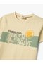Short Sleeve Lion Printed Crew Neck Cotton T-Shirt - 3