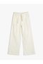 Linen Belted Trousers - Wide Leg with Pockets and Elastic Waist