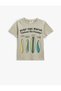 T-Shirt Surf Printed Short Sleeve Crew Neck Cotton