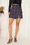 Women's Purple Slit Detailed Tweed Mini Skirt Dm2004 - 8