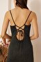 Women's Black Gold Glittery Backless Mini Dress Dm1036 - 5