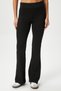 Women's Eden Waist Ribbed Spanish Leg Black Sweatpants - 4
