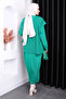 Green One Shoulder Sweater Knitwear Dress - 4