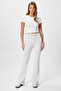 Women's Eden Waist Ribbed Spanish Leg Gray Sweatpants - 5