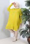 Oil Green Crew Neck Mercerized Loose Knitwear Tunic - 4