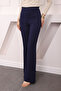 Navy Blue High Waist Turf Spanish Trousers - 4