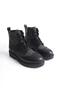Pivol Black Plaid Oxford Lace up Zippered Casual Women's Boots - 2