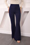 Navy Blue High Waist Turf Spanish Trousers