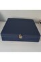 Navy Blue 12 Compartment Accessory Set - Clock Box Adebl-02 - 5