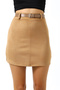 Belted Suede Skirt 42 cm /Belt Suede Skirt - 5