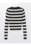 Xside Crew Neck Striped Long Sleeve Crop Women's Knitwear Sweater (W4) - 7