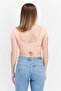 Women Scoop Neck Cap Sleeve Textured Top, Pink - 3