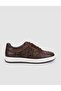 100% Genuine Leather Brown Lace-Up Women's Sneakers