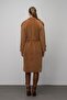 Angora Look Coat with Snap Closure Epaulettes and Chain Accessories Taba 3074 - 7