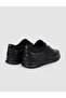 100% Genuine Leather Black Rubber Laced Men's Casual Shoes - 3