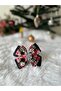 Snowflake Black Detailed Christmas Ribbon Crown Clasp